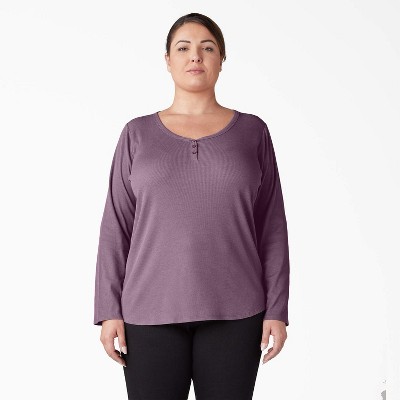 Dickies Women's Plus Henley Long Sleeve Shirt