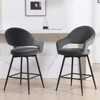 Bekrvio Swivel Counter Height Bar Stools Set of 2/4,26" Kitchen Bar Chairs w/Hollow Back,Faux Leather/Velvet Upholstered for Kitchen Island - 3 of 4