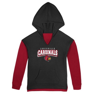 NCAA Louisville Cardinals Boys' Poly Hooded Sweatshirt - XS