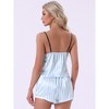 cheibear Women's Silky Satin Sleepwear Nightwear Cami Tops with Shorts Loungewear Pajamas Set - 4 of 4