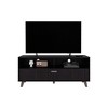 54.7" Manufactured Wood Modern TV Stand with Spacious Storage, Angled Legs, and Stylish Black Finish for Living Room and Bedroom - 3 of 4