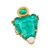 Ross-Simons Italian Tagliamonte Green Venetian Glass, Malachite and 5-5.5mm Cultured Pearl Medusa Ring in 18kt Gold Over Sterling - 4 of 4