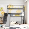 Streamdale Twin Loft Bed with Two Drawers and Slide, House Bed with Slide, Gray - 2 of 4