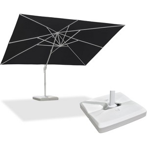 PURPLE LEAF  Patio Umbrella White Cantilever Offset Umbrella Rectangle Outdoor Umbrella with 360-degree Rotation - 1 of 4