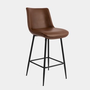 Vatros Counter Height Stools, FSC Certified Upholstered Faux Leather Bar Stools Set of 2 - 1 of 4