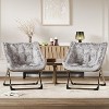 TackView Folding Saucer Chair for Adults, Faux Fur Reading Lounge Chair with Plush Cushion & Metal Legs, No Assembly, for Living Rooms - 4 of 4