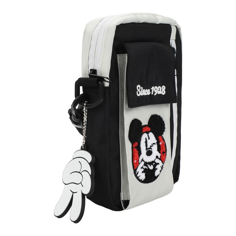 Disney Mickey Mouse Classic Silly Mickey Face Adult Black Crossbody Mini Messenger Bag, 4 of 7