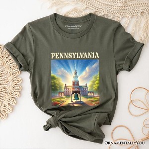 Historic Liberty Bell and Independence Hall Pennsylvania State T-Shirt, Colonial Landmark Tee and Travel Souvenir | OrnamentallyYou - 1 of 4