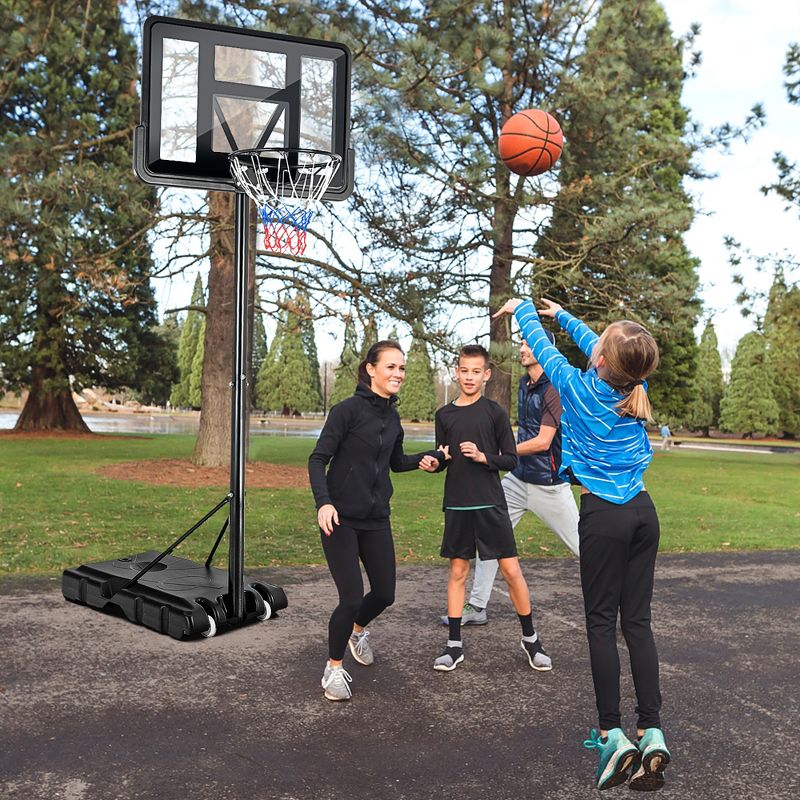 Costway Portable Basketball Hoop Stand Adjustable Height W/Shatterproof Backboard Wheels, 2 of 11