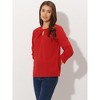 INSPIRE CHIC Women's Work Office Keyhole Pleated Front Ruched 3/4 Sleeve Chiffon Blouse - 3 of 4