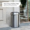 Home Zone Living 16 Gallon Stainless Steel Open Top Trash Can with Round Design, Silver - 4 of 4