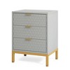 Kumasinova 25.8"Tall Nightstand with 3 Drawers,Modern Bedside Table with Metal Handles and Metal Legs,End Table for Bedroom,Living Room - 2 of 4