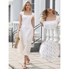 INSPIRE CHIC Women's Floral Square Neck Cap Sleeves Summer Casual A-Line Maxi Dresses - 2 of 4