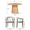 5-Piece Dining Set for 4 ,Wood 46" Round Dining Table with Upholstered Boucle Dining Chairs with Metal Legs for Dining Room-Tanpinhause - 3 of 4