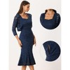 Allegra K Women's Wedding Guest Sleeveless Evening Lace Dress with Open Front Shrug 2 Pcs Outfits Sets - 2 of 4
