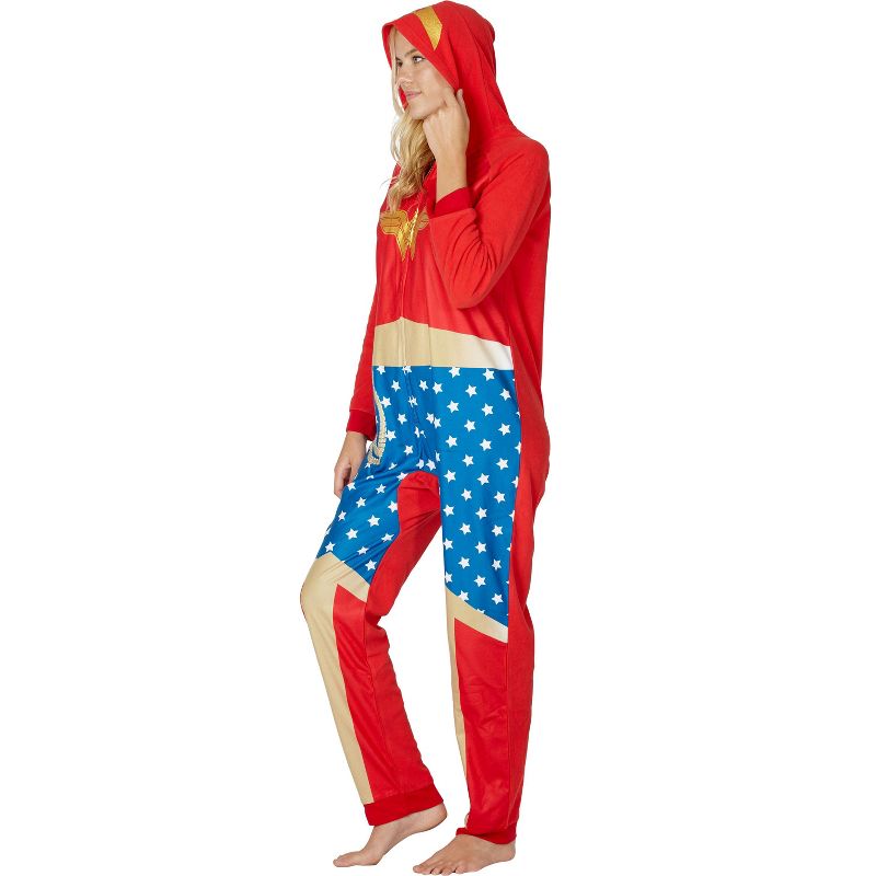 DC Comics Wonder Woman Ready One Piece Costume Pajama Union Suit, 4 of 6