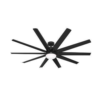 Overton Matte Black 72" 10-Blade Ceiling Fan with LED Light