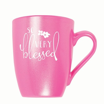 Elanze Designs So Very Blessed 10 ounce New Bone China Coffee Tea Cup Mug, Princess Pink
