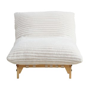 TiramisuBest Off-White Corduroy Lazy Sofa, Modern Armless Single Seat with Backrest for Living Room & Bedroom - 1 of 4