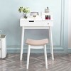 Costway Vanity Dressing Table Flip Desk Furniture Stool 2 White - image 4 of 4