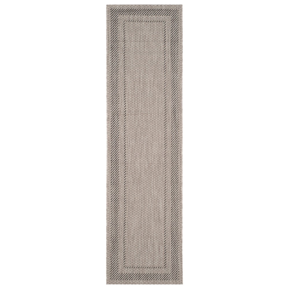 2'3inX12' Runner Tournefeuille Outdoor Rug Beige/Black - Safavieh