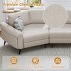 111" Curved 3-Seater Sofa with Printed Pillows & Metal Legs - Modern Upholstered Living Room Couch - 4 of 4