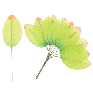 Unique Bargains Artificial Silk Wire Single Flower Leaves for DIY - 1 of 4