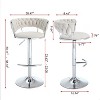 NicBex Swivel Velvet Bar Stools Set of 2,Adjustable Counter Height Bar Stools,Bar Chairs with Chrome Footrest and Base,Barstools for Cafe,Bar - 3 of 4