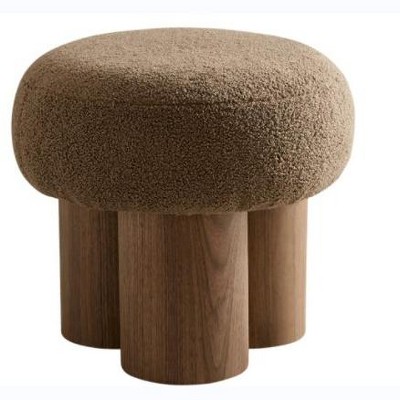 VYNXARIA Brown Mushroom Ottomans and Benches - Compact and Versatile with Unique Design