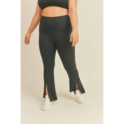 Women's High-waisted Flare Front Slit Leggings -plus - Kimberly C