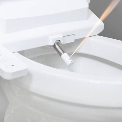 White Electric Bidet Toilet Seat with Heated Water and Touch Control