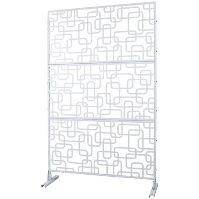 DSVIMOY Outdoor & Indoor Privacy Screen, Freestanding Decorative Privacy Screen for Deck Balcony Patio, White, 48"*76"*16"