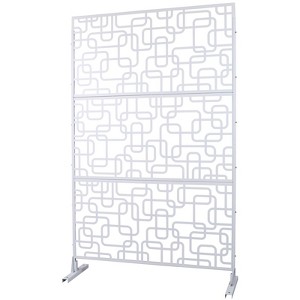 DSVIMOY Outdoor & Indoor Privacy Screen, Freestanding Decorative Privacy Screen for Deck Balcony Patio, White, 48"*76"*16" - 1 of 4
