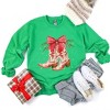Simply Sage Market Women's Graphic Sweatshirt Coquette Cowgirl Christmas Boots - 3 of 4
