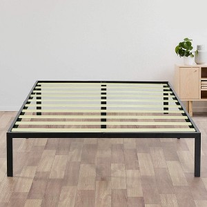 Continental Sleep, 14 Inch Metal Platform Bed Frames with Wood Slat Support / No Box Spring Needed, - 1 of 4