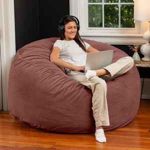 Jaxx 5 Foot Saxx - Large Round Bean Bag Chair for Adults - Lush Velvet - 1 of 3