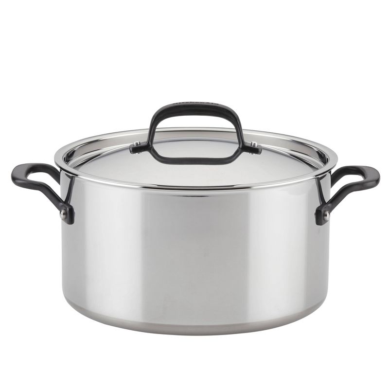 KitchenAid 5-Ply Clad Stainless Steel 8qt Stockpot with Lid, 1 of 16