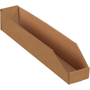 Box Partners Open Top Bin Boxes 4" x 24" x 4 1/2" Kraft 50/Bundle BINMT424K - 1 of 1