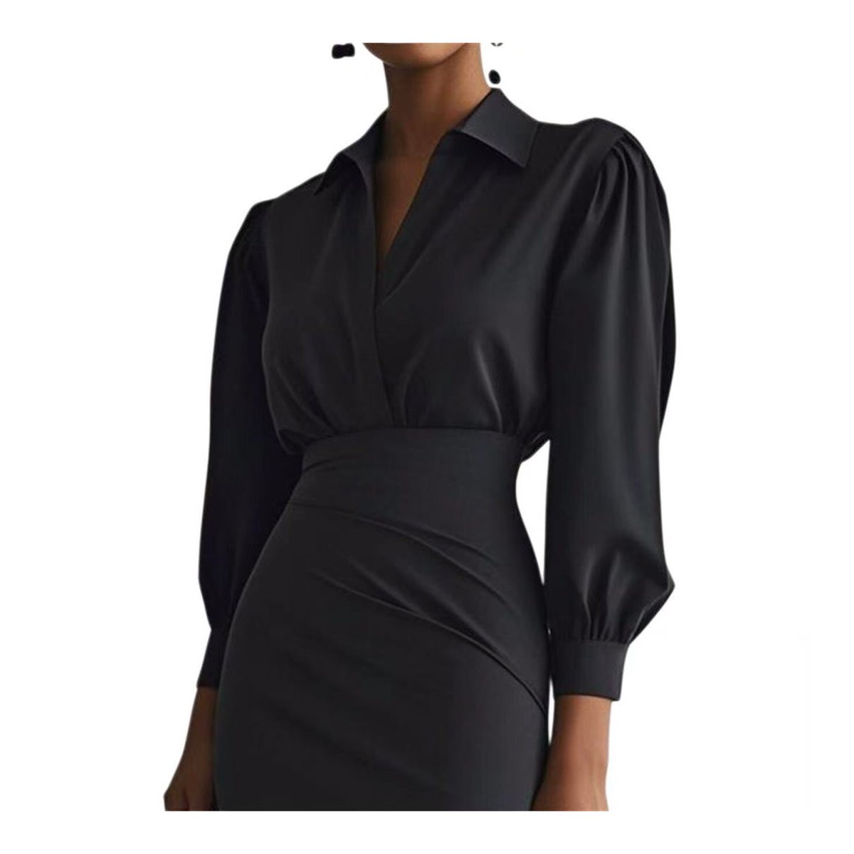 Женские платья Garvee Women's Work Dress Long Sleeve Collared V Neck Bodycon Pencil Sheath Office Business Dresses — фото 2