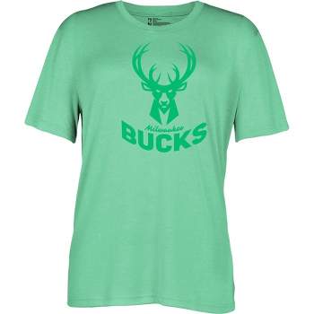 NBA Milwaukee Bucks Women's Short Sleeve Vintage Logo Tonal Crew T-Shirt
