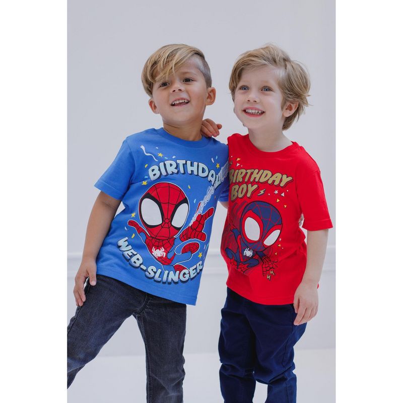 Marvel Spidey and His Amazing Friends Spider-Man Ghost-Spider Birthday Girls T-Shirt Toddler, 4 of 7