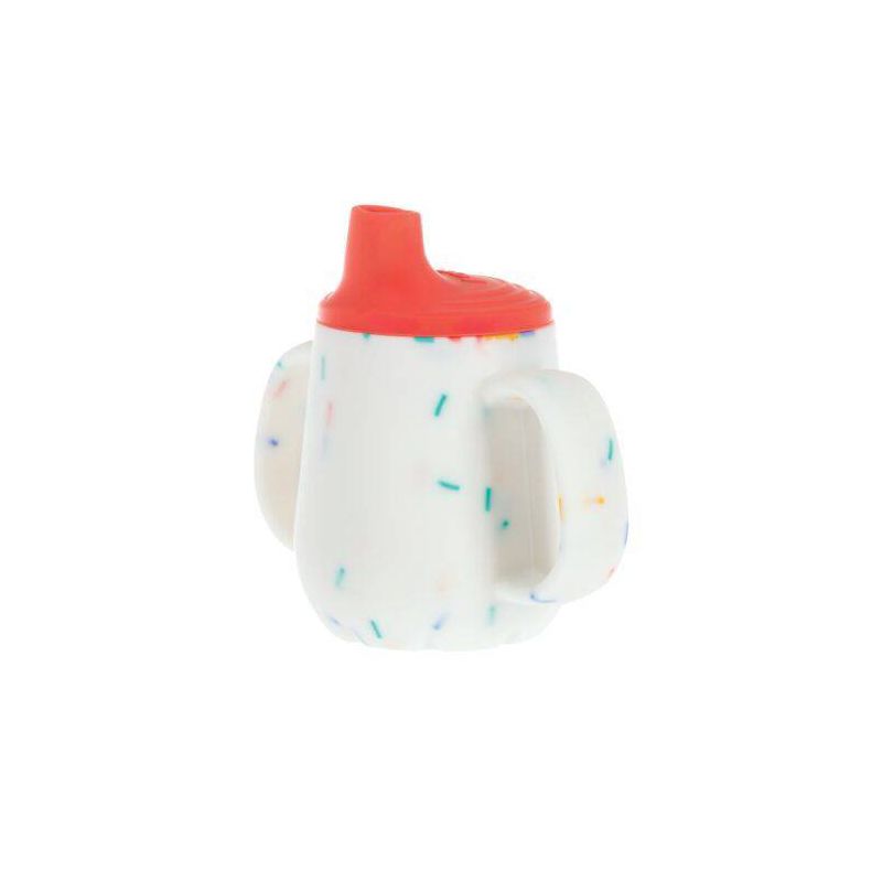 Nuby 2oz 2 Handle Silicone Cup with Spout Lid - Confetti Neutral, 2 of 6