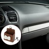 Unique Bargains 1 Pc Car Trash Can Hanging Trash Bin 3.5" Length 2.0" Width 4.3" Height Beige Brown Faux Leather - 2 of 4