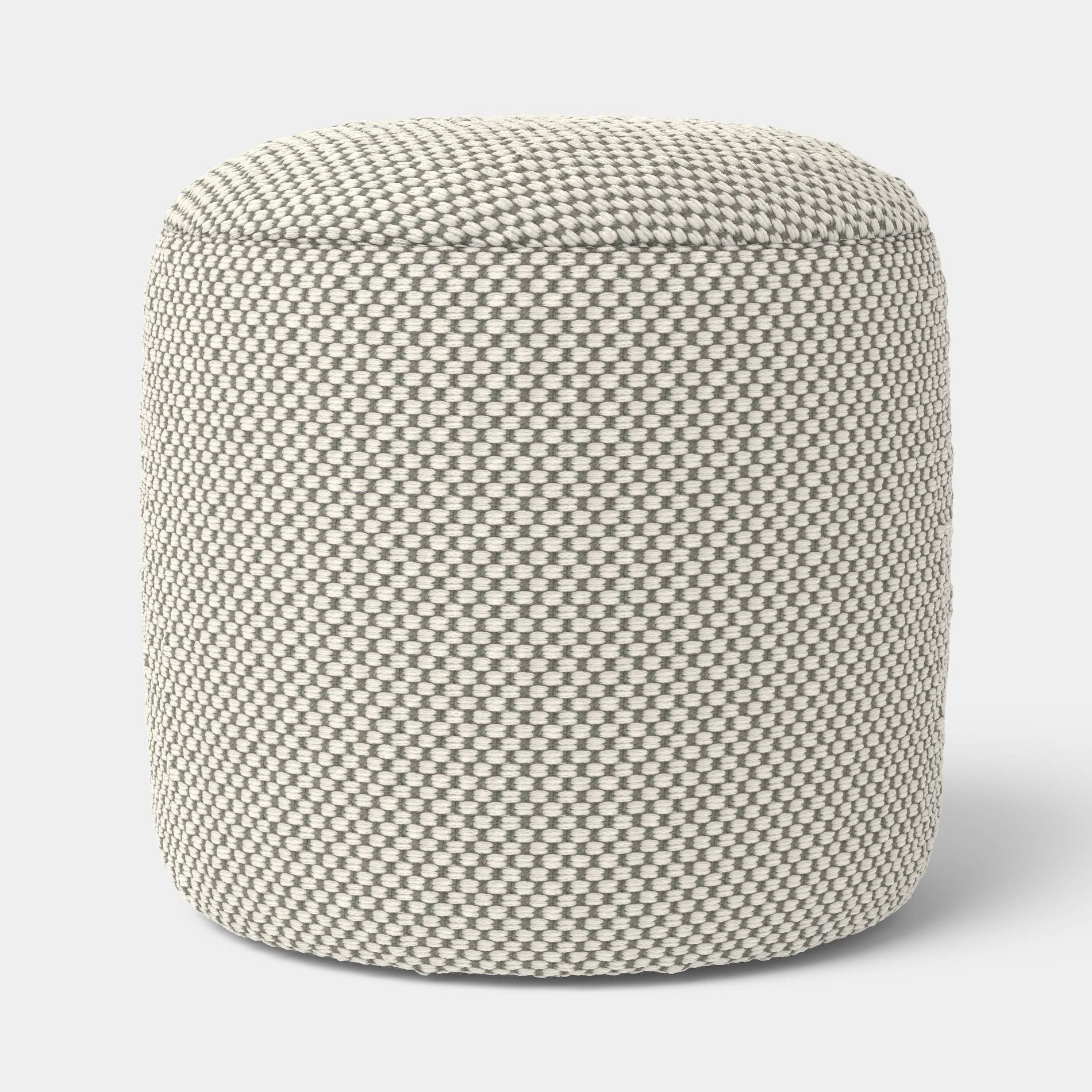 Cylinder Bean Filled Pouf Balsam Green and White - Room Essentials™
