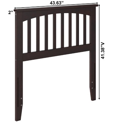 Espresso Twin Wood Mission Headboard with Slats