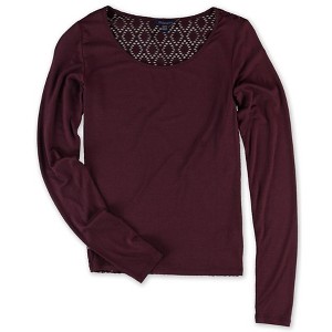 Aeropostale Womens Crochet Back Basic T-Shirt, Red, Large - 1 of 1