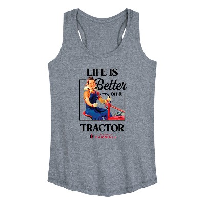 Women's - Instant Message - Life Is Better On A Tractor Graphic Racerback Tank