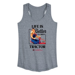 Women's - Instant Message - Life Is Better On A Tractor Graphic Racerback Tank - 1 of 4