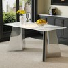 Vynxaria Dining Tables - 63" Cold Jade Elegance with Silver Butterfly Accents - 3 of 4