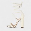 Charles Albert Women's High Heeled Dressy Strappy Lace Up Block Heels for Women – Open Toe, Gladiator, Comfy 4-Inch Heeled Sandals - 4 of 4